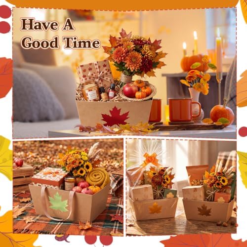 Funnymoom 24 Pack Maple Leaf Fall Thanksgiving Basket for Gifts Empty Bulk - Image 2