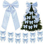 Suncalla 13 Pcs Extra Large Blue Ribbon Bows for Wreath Front Door Decor by Unknown