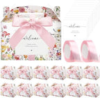 Jaloro 24 Sets Wildflower Wedding Welcome Box with Ribbon and Label 9x6x6'' Large Gable Boxes Paper Goodie Boxes Welcome Favor Kit for Wedding Bridesmaid Gift Bridal Baby Shower Birthday Party by Unknown