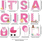 Elcoho 12Pcs Its A Girl Yard Sign with Stakes Stork Baby Shower Yard Sign Pink Gender Reveal Lawn Sign Welcome Home Yard Sign for Outdoor Baby Shower Party Decoration - Image 2