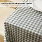 Sage Green White Gingham Ruffle Tablecloth Rectangular 120“x60” - Image 3