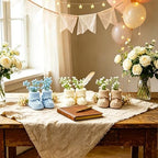 3 Sets Baby Shower Centerpieces, Knitted Booties with Artificial Flowers - Image 5