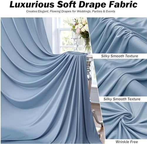 20x12 ft Dusty Blue Backdrop Curtains for Weddings, Birthdays and Photos - Image 4