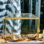 NCYP 12.6" x 5.9" x 9" Glass Wedding Cards Box with Slot and Lock for Micro Wedding Reception, Centerpiece, Home Decorative, Gold (Glass Box Only) Slot Length 7.3 Inches - Image 4