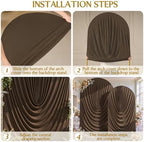 Brown Wedding Arch Backdrop Cover 7.2ft and 6ft Draped Arch Covers Stretchy Backdrop Spandex Balloon Arch Covers for Bridal Shower Baby Shower Engagement Photography Birthday Party Decorations - Image 6