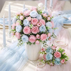 8 Bundles Artificial Peony Centerpiece Flowers,Blue Pink - Image 4