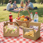 50 Pack Large Gable Box with Window, 9"x6"x6" Kraft Paper Party Favor Treat Box, Goodie Gift Boxes with Handle, Lunch Togo Boxes for Christmas Birthday Wedding Picnic Bakery Catering - Image 7