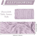 6 Pack Cheesecloth Table Runner 10Ft Christmas Gauze Boho Table Runners for Wedding Decor Bridal Shower Decorations Baby Shower Party(35" x 120") - Image 2
