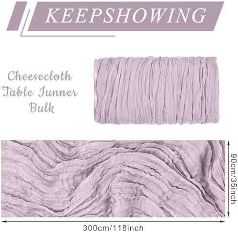 6 Pack Cheesecloth Table Runner 10Ft Christmas Gauze Boho Table Runners for Wedding Decor Bridal Shower Decorations Baby Shower Party(35" x 120") - Image 2