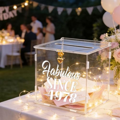 Clear Acrylic Card Box with Lock & Slot, DIY-Friendly Wedding Card Boxes for Reception Cash Gift Monetary Envelope, Elegant Gift Card Holder Box for Graduation Bridal Shower Party Table Decor - Image 6