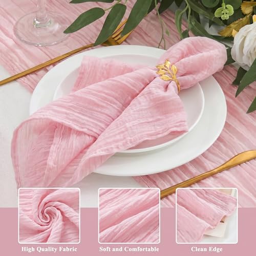 50 Pack Cheesecloth Napkins 20"x20" Blush Pink Gauze Boho Napkins - Image 3