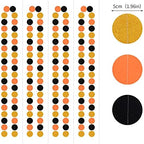 Black Orange White Halloween Party-Decorations - Paper Lanterns Fan,Tissue Flower Pom Poms Streamers,Honeycomb Balls,Graduation 2025 Birthday Wedding Baby Bridal Shower Decor Lasting Surprise - Image 7
