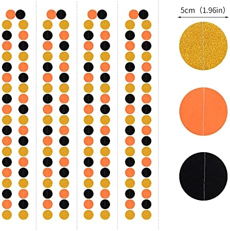 Black Orange White Halloween Party-Decorations - Paper Lanterns Fan,Tissue Flower Pom Poms Streamers,Honeycomb Balls,Graduation 2025 Birthday Wedding Baby Bridal Shower Decor Lasting Surprise - Image 7