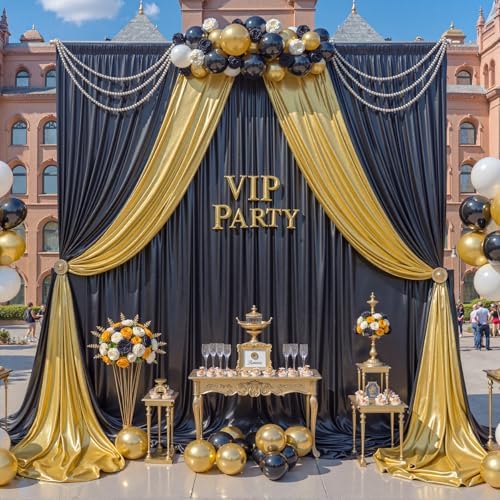 40ft x 10ft Black Sequin Backdrop Curtains for Party Wedding Shimmer Curtain Backdrop Prom Sparkly Glitter Fabric Photo Backdrop Drapes for Birthday Party Photography Baby Shower 5x10FT, 8 Panels - Image 4