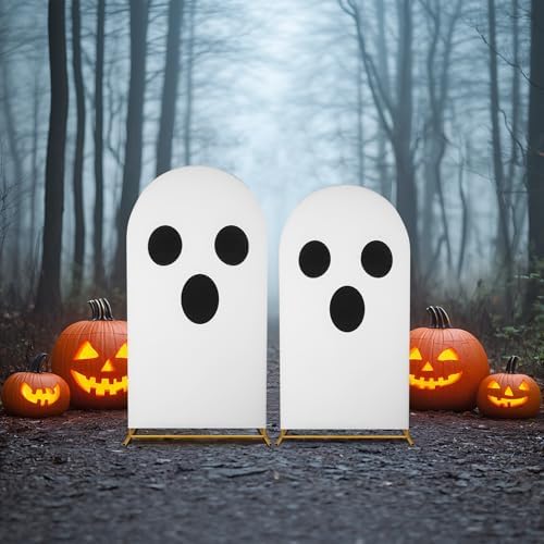Moukeren 2 Pcs Halloween Ghost Arch Backdrop Covers, 7.2ft and 6ft - Image 5