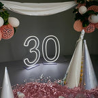 LED Neon Signs Number 0 Birthdays Decor Neon Lights Party USB Plus Battery Case Light up your baby's birthday with our Neon Number Zero Sign (Number 0) - Image 2
