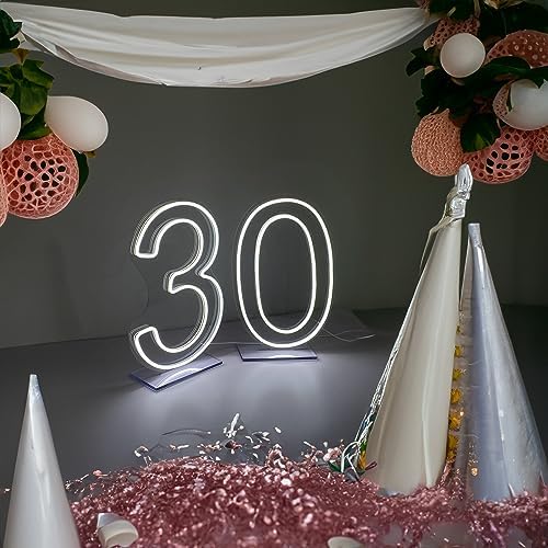 LED Neon Signs Number 0 Birthdays Decor Neon Lights Party USB Plus Battery Case Light up your baby's birthday with our Neon Number Zero Sign (Number 0) - Image 2
