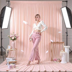 10x10FT Backdrop Curtains with Rod Pockets - Wrinkle Free Photo Stage Backdrop 2 Panels Curtains Drapes for Photography Wedding Party Baby Shower Decorations (Blush Pink) - Image 4