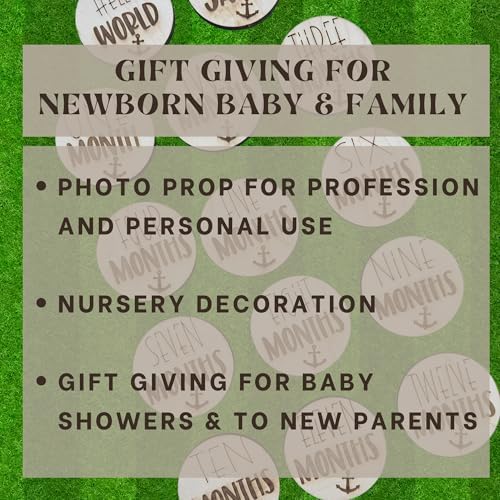 Wooden Monthly Milestone Cards – Set for Baby Photos – Newborn Milestone Discs – Engraved Wooden Baby Age Markers for Monthly Growth Photos – Perfect Baby Shower Gift - Image 6
