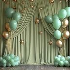ESGOTBME 30x10ft Wrinkle Free Sage Green Backdrop Curtain for Parties Soft Fabric Drapes Wedding Curtain Backdrop for Birthday Party Decorations Background for Photography 5x10ft, 6 Panels - Image 3