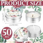 MTLEE 50 Pcs Wedding Candles Gift Favors for Guests 1 oz, Pink Rose - Image 6