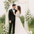Metal Wedding Arch Backdrop Stand 6.6x3.3 FT Gold Square Balloon Arch Frame for Ceremony Party Birthday Bridal Baby Shower Anniversary Arbor Balloon Decoration - Image 5