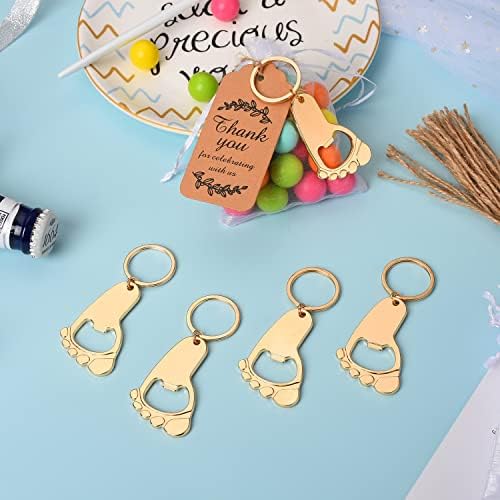 50 Pcs Golden Footprint Bottle Opener Baby Shower Favors for Guest - Image 4