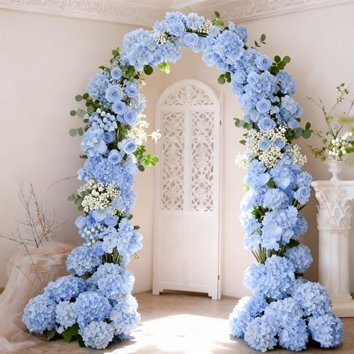65Pcs Blue Hydrangea Artificial Flowers Bulk for Home Decor - Image 6