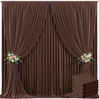 20ft x 10ft Brown Backdrop Curtain for Parties Wedding Brown Wrinkle Free Backdrop Drapes Panels for Baby Shower Gender Reveal Birthday Photo Photography Polyester Fabric Background Decoration by Suppromo