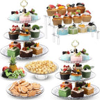 6 Pcs Acrylic Dessert Stand Set Tiered Tray Holder, Vivid Style by RimCereal