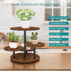 ELITEROO 4 Tier Round Cupcake Tower Stand for 50 Cupcakes, 360° Rotating Wood Cake Stand with Tiered Trays, Farmhouse Cookie Stand for Dessert Table Display for Wedding Birthday Baby Shower Tea Party - Image 3