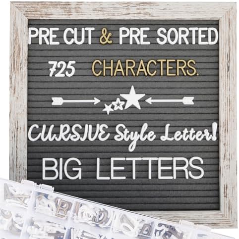 Changeable Felt Letter Board with Letters, Pre Cut & Sorted 725 Letters, First Day of School Board, Baby Announcement Sign, 10x10 Inch Message Board, Pregnancy Announcement Classroom Decor Sign Board by Obliviscar