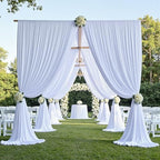 10ftx14ft White Backdrop Curtain for Wedding Parties, Wrinkle Free 2 Panels 14 ft Long Polyester Photo Backdrop Drapes Back Drop Cloth for Birthday Photography Background Party Backdrop - Image 6
