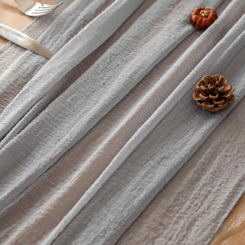 10Pcs Dusty Blue Cheesecloth Table Runner 120 Inches for Party Home Decor - Image 2
