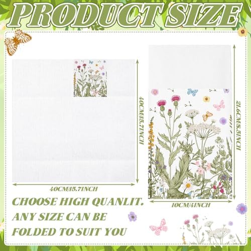 Potchen 100 Pcs Linen Feel Napkins Disposable, Flower - Image 4