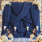 50x10FT Backdrop Curtains with Rod Pockets - Wrinkle Free Photo Stage Backdrop 10 Panels Curtains Drapes for Photography Wedding Party Baby Shower Decorations (Navy Blue) - Image 3
