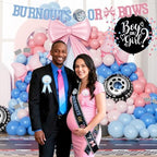 Burnouts or Bows Gender Reveal Decorations, 151 Pcs Boy or Girl Gender Reveal Party Supplies with What Will Baby Be Backdrop, Pink Blue Balloon Garland, Boxes - Image 6