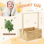 Juexica Baby Shower Crate Closet Wicker Baby Welcome Box Woven Crate Baby Gift Basket with Handle and Garland Welcome Baby Gifts for Boys Girls Newborn Gift Storage - Image 2