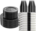 DaYammi 210PCS Black Glitter Plastic Dinnerware Set for 30 Guests by DaYammiwillaccompanyyou