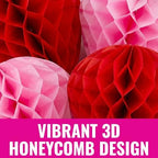Fun Express 8" Large Strawberry-Shaped Honeycomb Ceiling Decorations - 6 Pieces - Image 3