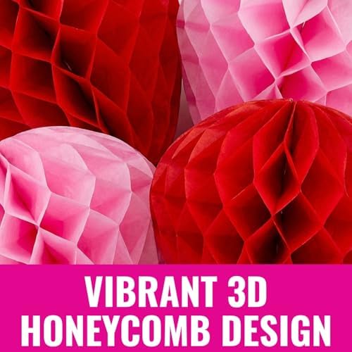 Fun Express 8" Large Strawberry-Shaped Honeycomb Ceiling Decorations - 6 Pieces - Image 3