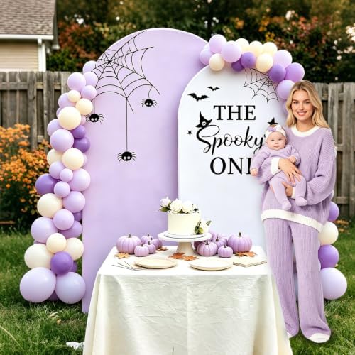 Serencatcher Halloween Spooky One Birthday Arch Cover Purple 7.2FT 6FT 2Pcs - Image 2