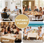H.VERSAILTEX Linen Table Cloths Rectangle 60 x 120 Inch Premium Tablecloth Spill-Proof Waterproof Table Cover for Dining Buffet Feature Extra Soft and Thick Fabric Wrinkle Free, Natural - Image 6