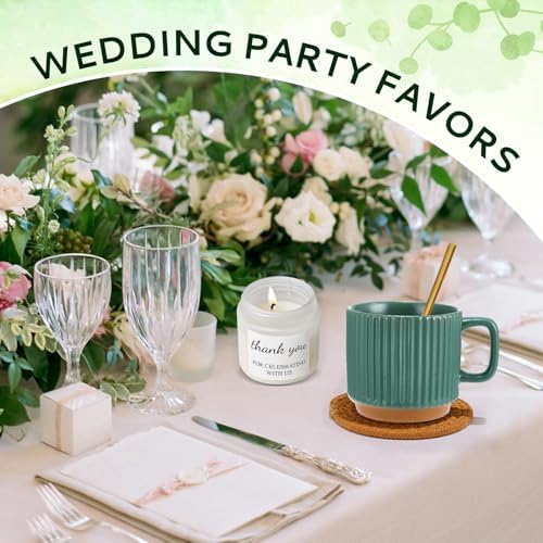 Baby Shower Prizes for Game Winners Baby Shower Games Prizes Ceramic Mugs with Metal Spoons Woven Coasters Notebooks Scented Candles Gift Bags Wedding Bridal Shower Favors for Guests (1, Green) - Image 6