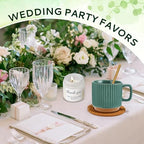 Baby Shower Prizes for Game Winners Baby Shower Games Prizes Ceramic Mugs with Metal Spoons Woven Coasters Notebooks Scented Candles Gift Bags Wedding Bridal Shower Favors for Guests (8, Green) - Image 6