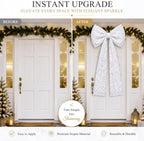 PartyPosh Oversized White Velvet Sequin Bow 51"x25" - Image 4