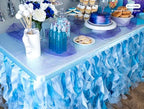 Blue Tutu Table Skirt. 6ft Table Skirt with Double Layer Organza Willows for Under the Sea Decorations, 1st Baby Boy Birthday Décor, Elephant Baby Shower Décor, Gender Reveal or Bridal Shower - Image 2