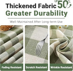 Laolitou Spring Green Gingham Tablecloth Rectangle Tables Checkered Buffalo Plaid Table Cloth Cotton Linen Farmhouse Tablecloths Washable Wrinkle Free for Picnic Kitchen, 60"x106" 8-10 Seats - Image 4