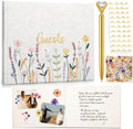 Sabary Personalized Wedding Linen Floral Embroidered Guest Book by Sabary