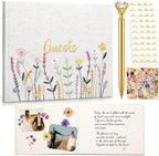 Sabary Personalized Wedding Linen Floral Embroidered Guest Book by Sabary